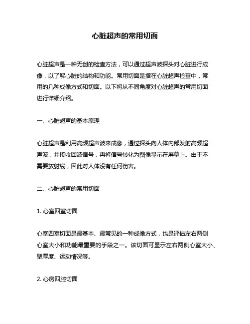 心脏超声的常用切面