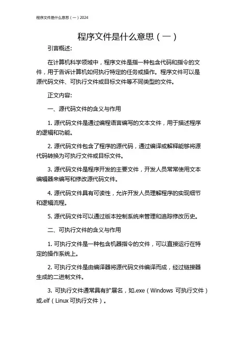 程序文件是什么意思(一)2024