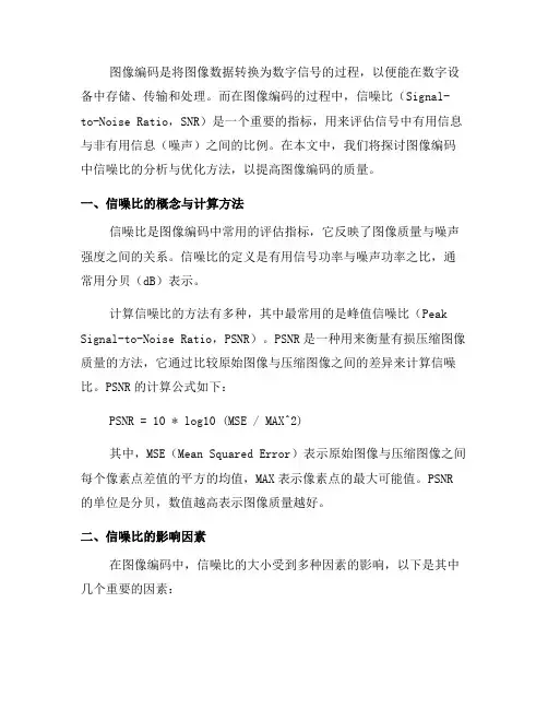 图像编码中的信噪比分析与优化(二)