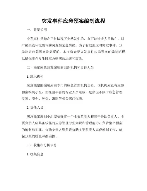 突发事件应急预案编制流程