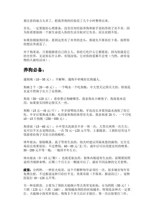 养狗有什么注意事项？