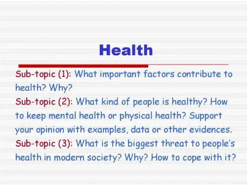 topic 2-health
