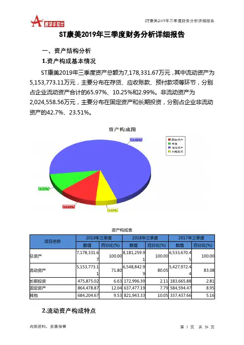 ST康美2019年三季度财务分析详细报告