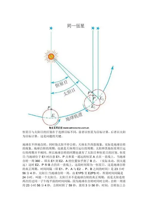 太阳日与恒星日