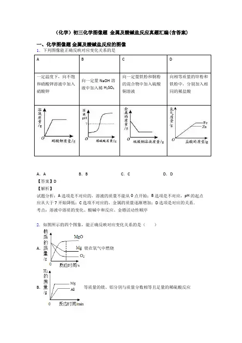 (化学)初三化学图像题 金属及酸碱盐反应真题汇编(含答案)