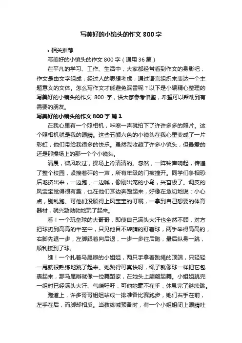 写美好的小镜头的作文800字