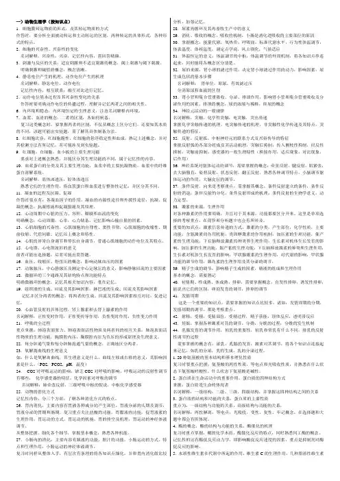 中国农业大学动物生理学研究生入学考试历年真题