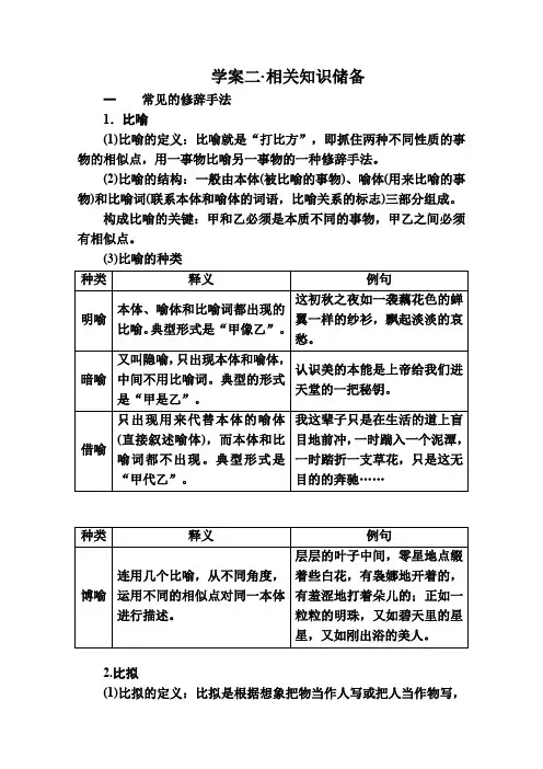 2017版全国高考语文一轮复习(教师用书+训练)第1部分4-2相关知识储备(含解析)