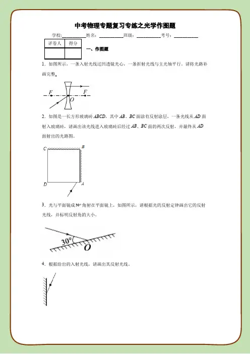 中考物理专题复习专练之光学作图题