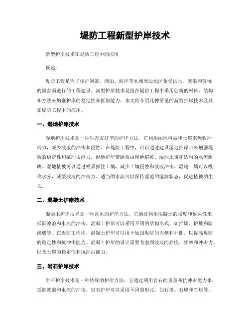 堤防工程新型护岸技术