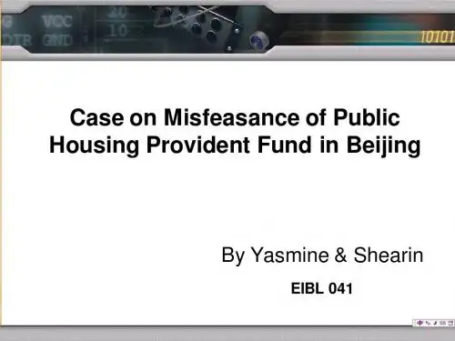 Case on Misfeasance of Public Housing ..