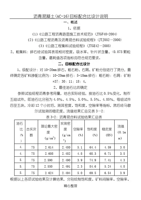 Ac-16沥青混凝土目标配合比