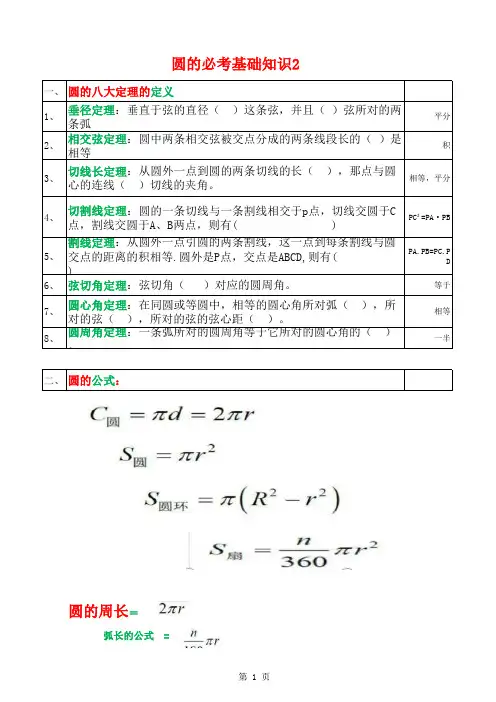 中考数学--圆的必考点2