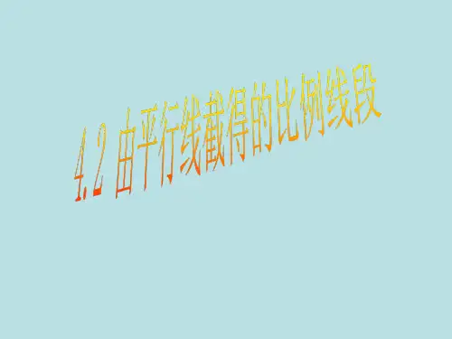 浙教版数学九年级上册  4.2 由平行线截得的比例线段  课件 