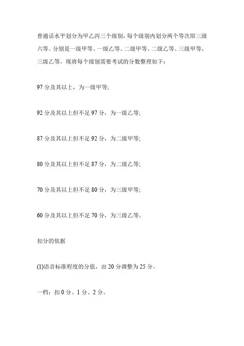 普通话等级考试2024