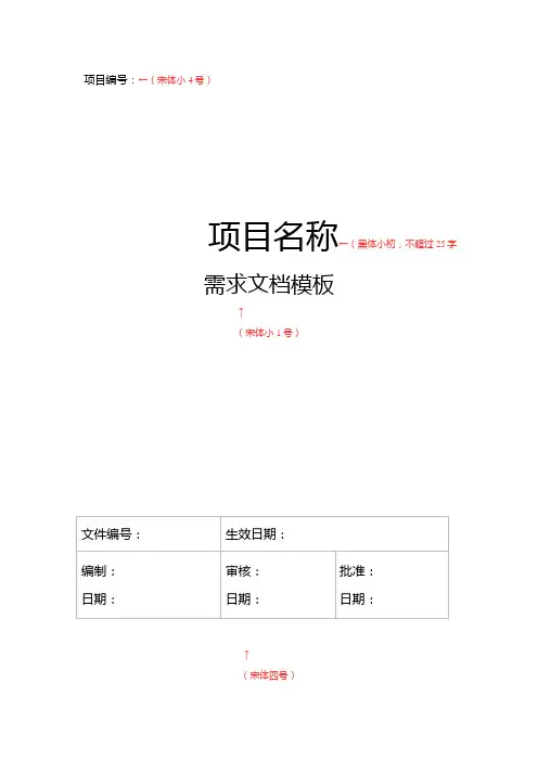 项目技术文档格式样板