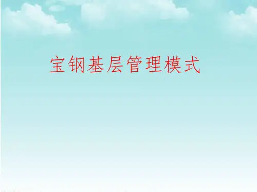 宝钢集团基层管理的模式
