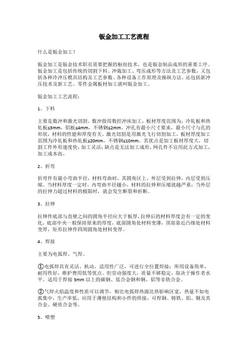 钣金加工工艺流程