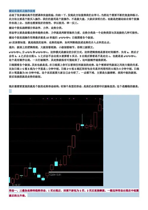 缠论实战买点操作法则