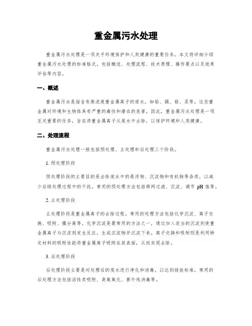 重金属污水处理