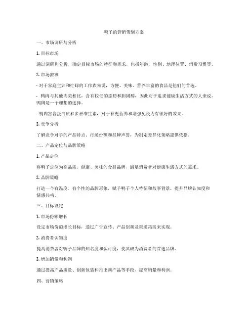 鸭子的营销策划方案