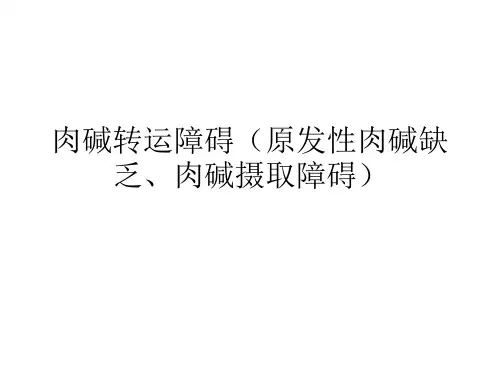 肉碱转运障碍(原发性肉碱缺乏、肉碱摄取障碍)