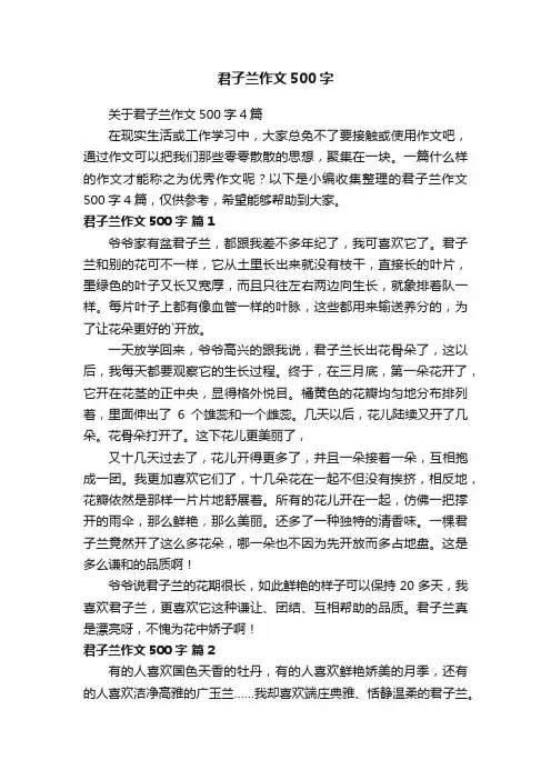 关于君子兰作文500字4篇