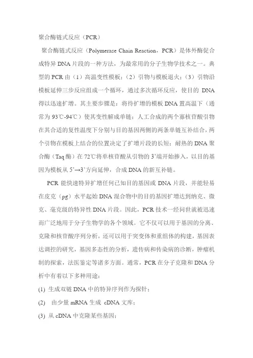 聚合酶链式反应(PCR)实验方法