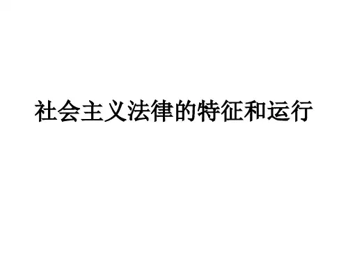 社会主义法律的特征和运行教学课件