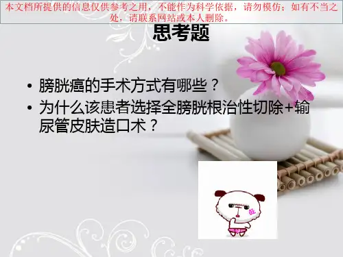 全膀胱切除输尿管皮肤造口术的围手术期医疗护理培训课件