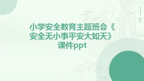 小学安全教育主题班会《安全无小事平安大如天》课件ppt