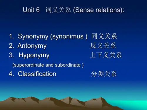 [英语学习]词义关系