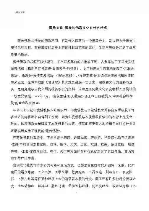 藏族文化 藏族的佛教文化有什么特点