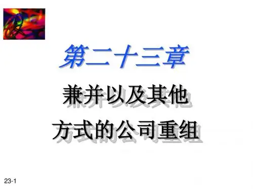 23-兼并及其他方式的公司重组