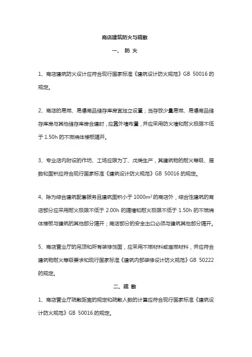 商店建筑防火与疏散