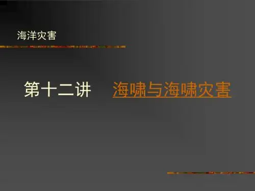 自然灾害 第十二讲 海啸