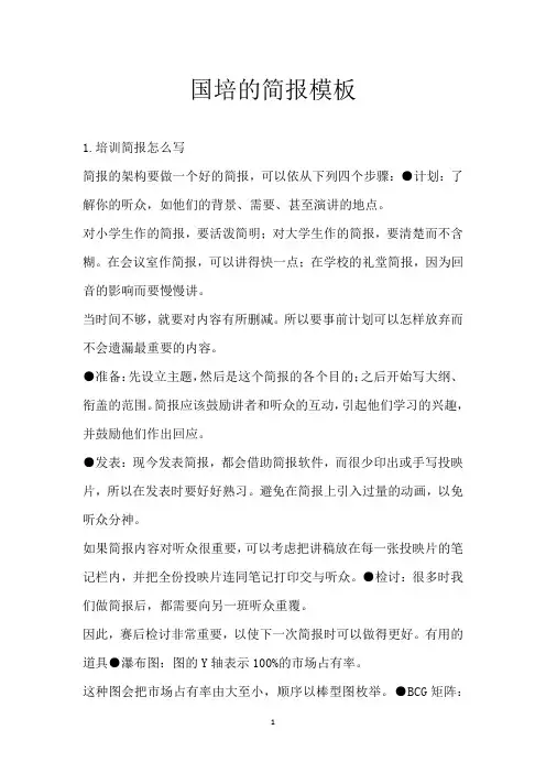 国培的简报模板