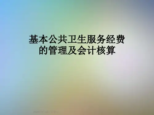 基本公共卫生服务经费的管理及会计核算