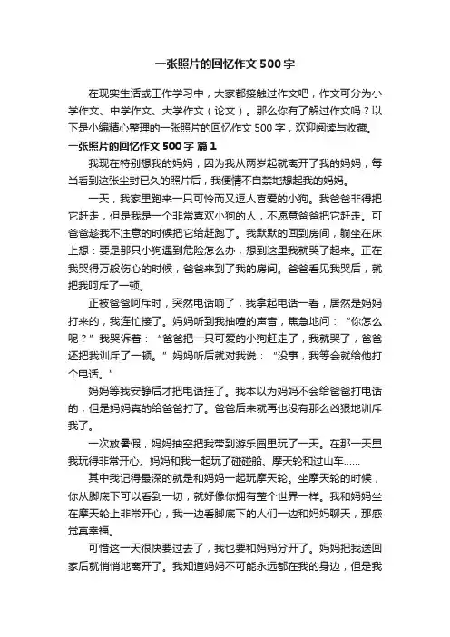 一张照片的回忆作文500字（通用24篇）