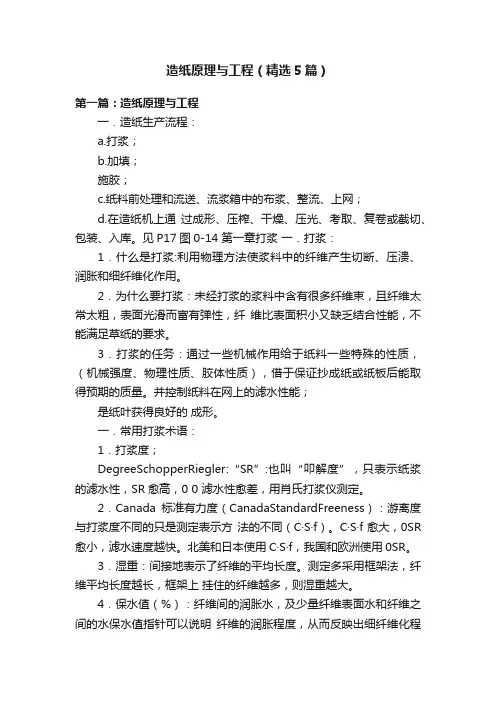 造纸原理与工程（精选5篇）