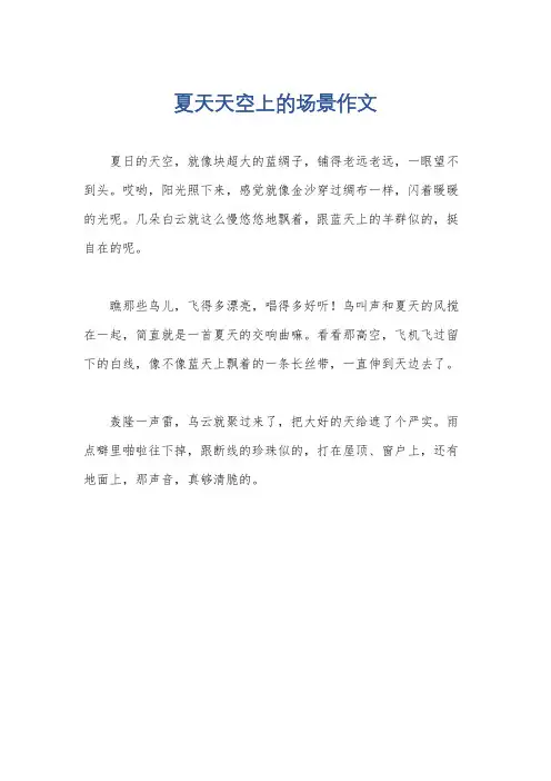 夏天天空上的场景作文