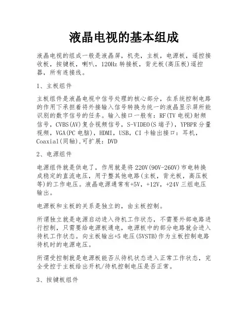 液晶电视的基本组成 