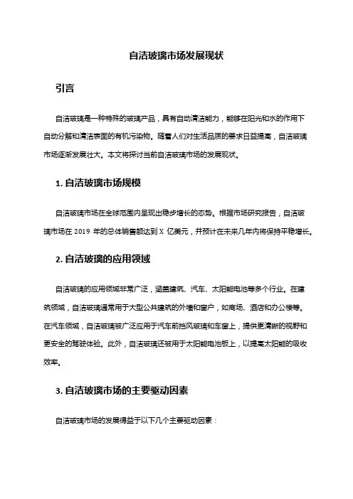 2024年自洁玻璃市场发展现状