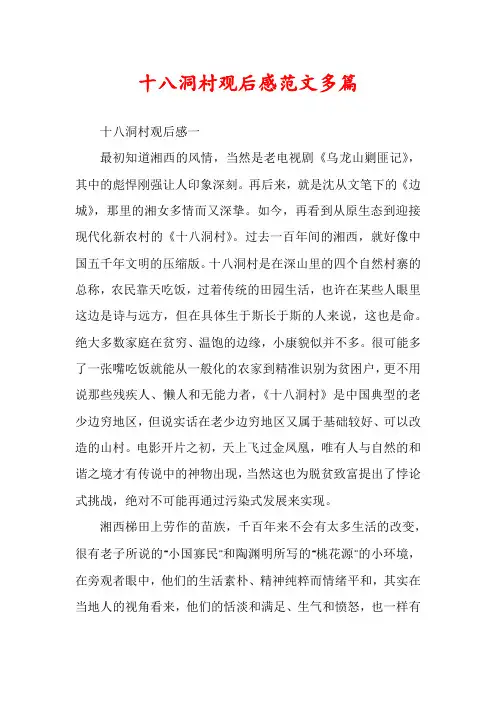 十八洞村观后感范文多篇