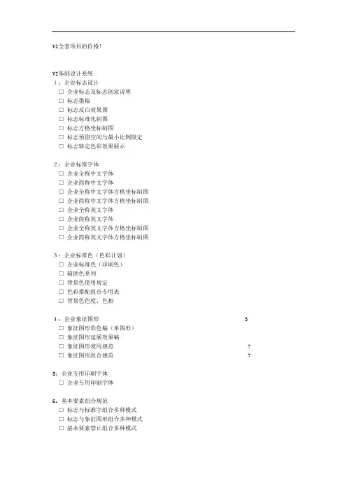 地产项目VI全套目录