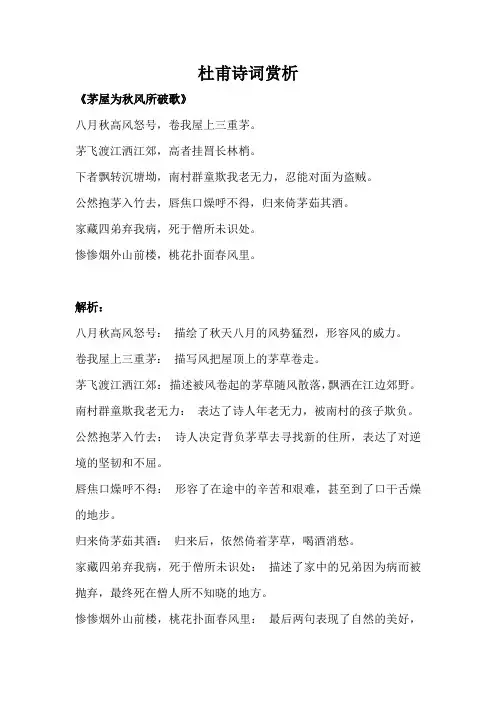 杜甫诗词赏析