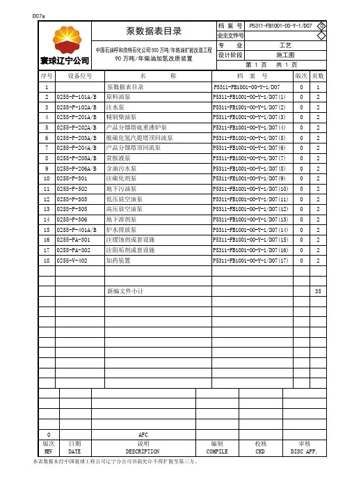 离心泵机数据表90