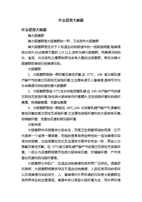什么是粪大肠菌