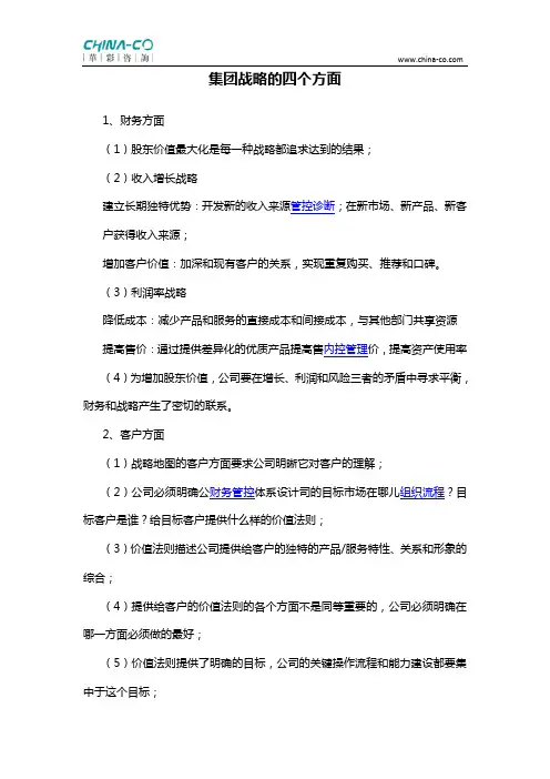 集团战略的四个方面