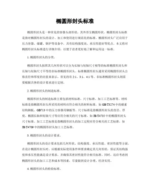 椭圆形封头标准